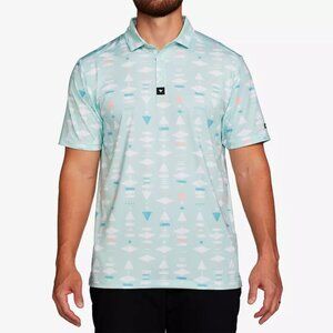 Bad Birdie The Captain Polo Short Sleeve Multicolor Abstract Print 2XL Golf